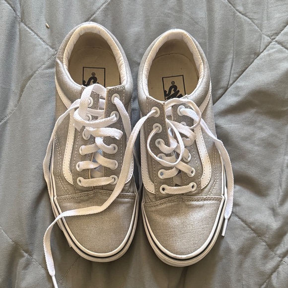Vans Shoes - Vans Silver and White Women's Sneakers